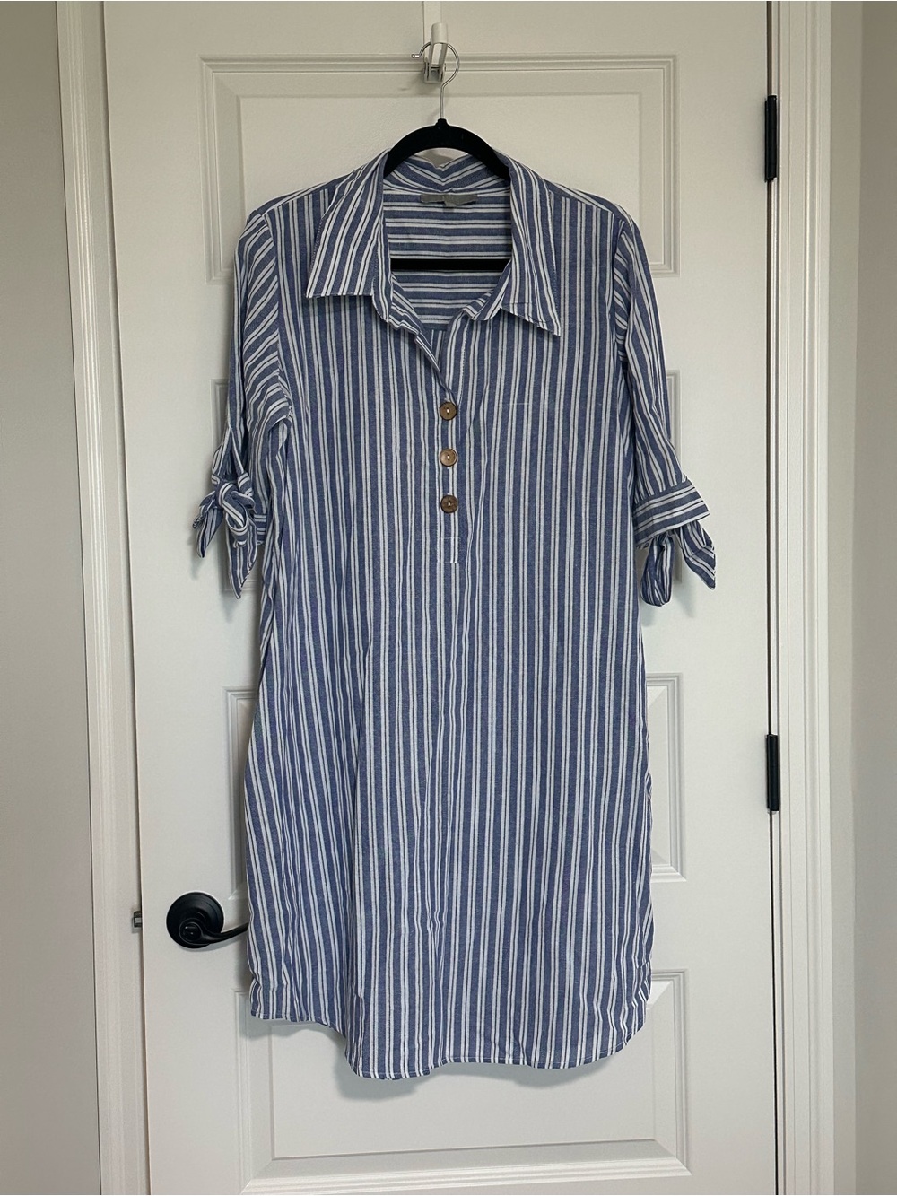 J Gee Cotton Blend Striped Shirt Dress